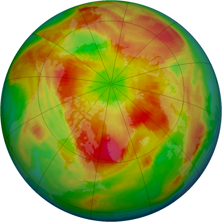 Arctic ozone map for 27 March 2004